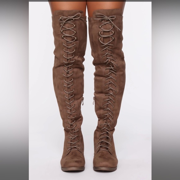 Lace Up Over the Knee boot - Picture 2 of 9